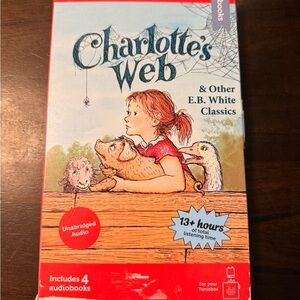 Charlotte's Web Audiobook - Red & Cream Illustrated Cover